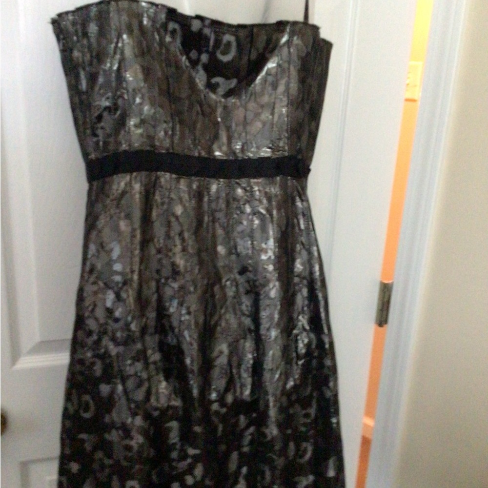 Tory Burch Black and Silver Midi Dress